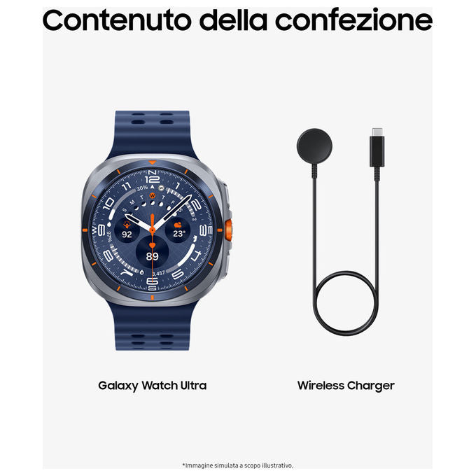 Samsung SM-L705FZB2ITV Galaxy Watch Ultra 2025 Smartwatch 47mm LTE Super AMOLED 590 mAh 2 GB 64 GB Wear OS colore Blu Titanio