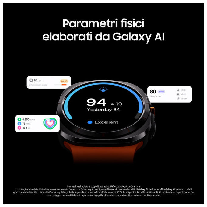 Samsung SM-L705FZB2ITV Galaxy Watch Ultra 2025 Smartwatch 47mm LTE Super AMOLED 590 mAh 2 GB 64 GB Wear OS colore Blu Titanio
