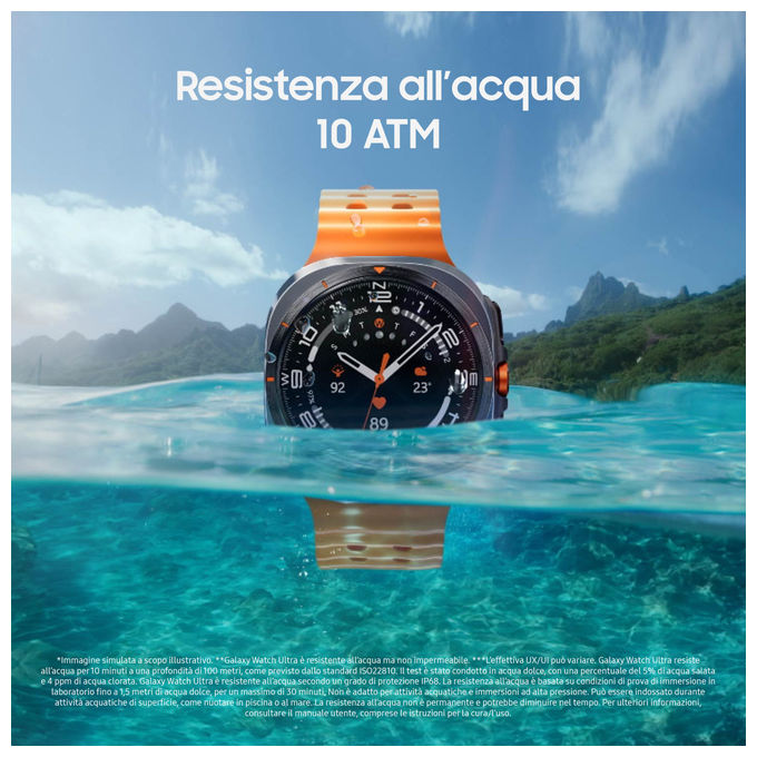 Samsung SM-L705FZB2ITV Galaxy Watch Ultra 2025 Smartwatch 47mm LTE Super AMOLED 590 mAh 2 GB 64 GB Wear OS colore Blu Titanio