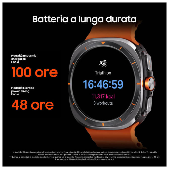 Samsung SM-L705FZB2ITV Galaxy Watch Ultra 2025 Smartwatch 47mm LTE Super AMOLED 590 mAh 2 GB 64 GB Wear OS colore Blu Titanio