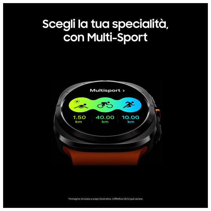 Samsung SM-L705FZB2ITV Galaxy Watch Ultra 2025 Smartwatch 47mm LTE Super AMOLED 590 mAh 2 GB 64 GB Wear OS colore Blu Titanio
