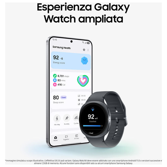 Samsung Galaxy Watch8 44mm Grigio Scuro Smartwatch