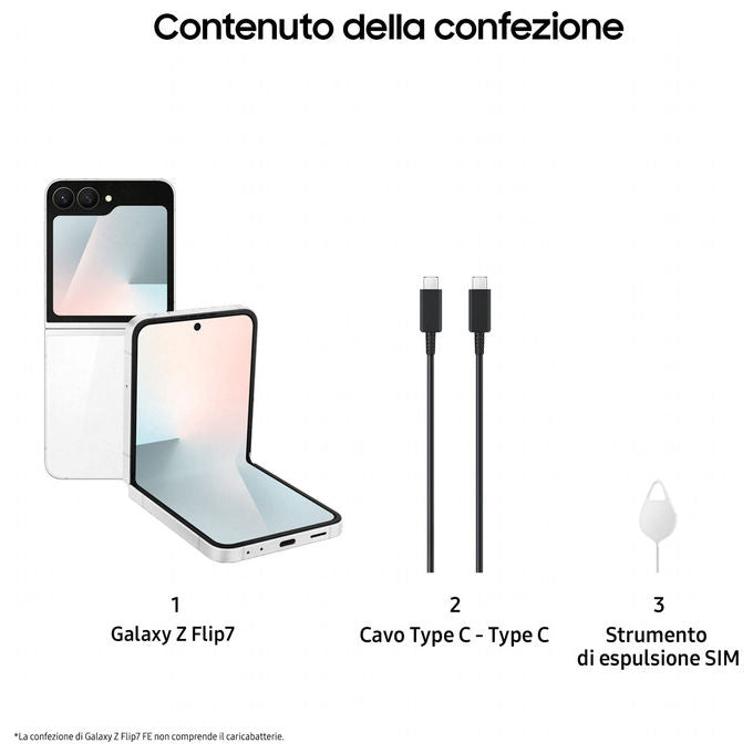 Samsung Galaxy Z Flip7 FE Smartphone 256GB 8GB Bianco