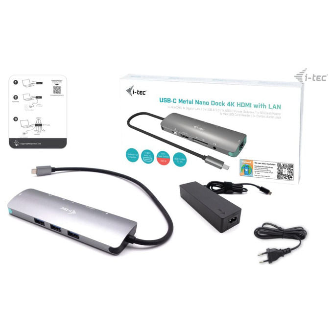 I-tec Docking Station USB-C 4K HDMI LAN con Power Delivery 100W