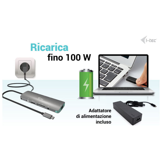 I-tec Docking Station USB-C 4K HDMI LAN con Power Delivery 100W