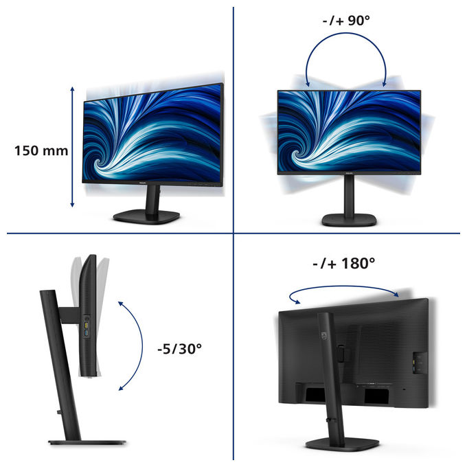 Philips Monitor Pc 24B2N3200J-00, 23.8 pollici, Full Hd