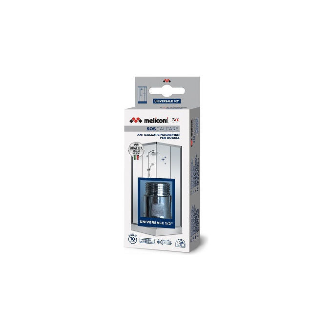 Meliconi Filtro Doccia Anticalcare Cromato Universale 1-2 in Metallo