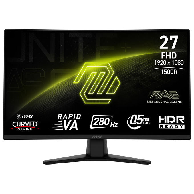 MSI 9S6-3CE31T-004 MAG 274CXF Monitor Gaming Curvo 27'' Full HD 1920x1080 Rapid VA 280Hz 0,5ms AMD FreeSync Premium colore Nero