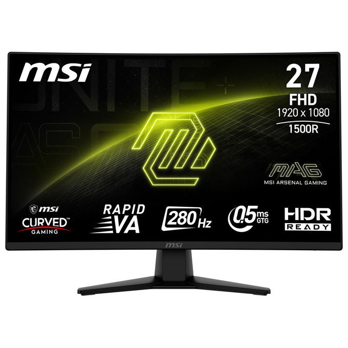 MSI 9S6-3CE31T-004 MAG 274CXF Monitor Gaming Curvo 27'' Full HD 1920x1080 Rapid VA 280Hz 0,5ms AMD FreeSync Premium colore Nero