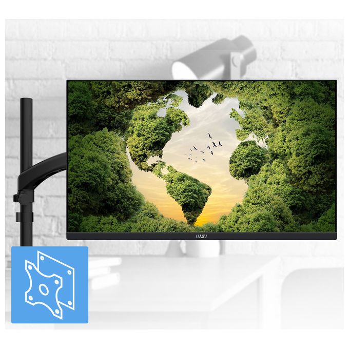 MSI PRO MP245PG Monitor PC 23,8'' IPS Full HD 1920x1080 100Hz 1ms Pivot Regolazione Altezza HDMI DisplayPort colore Nero