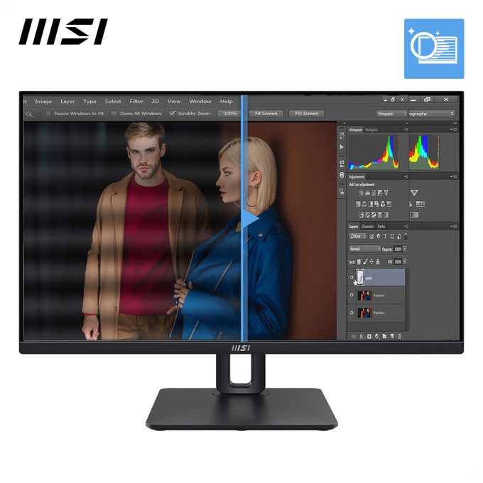MSI PRO MP245PG Monitor PC 23,8'' IPS Full HD 1920x1080 100Hz 1ms Pivot Regolazione Altezza HDMI DisplayPort colore Nero