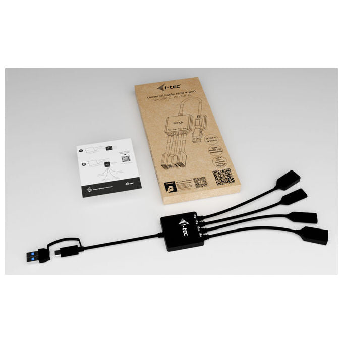 I-tec Hub Usb-c-usb-a 4 Porte con 2x Usb-c e 2x Usb-a