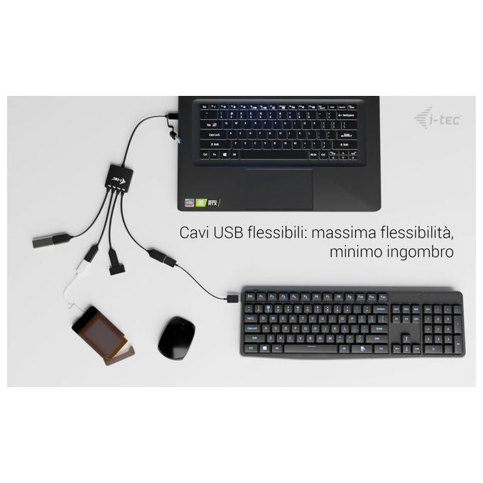 I-tec Hub Usb-c-usb-a 4 Porte con 2x Usb-c e 2x Usb-a