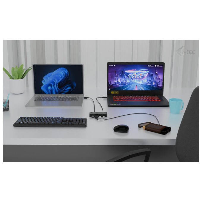 I-tec Hub KVM Universale 2x USB-C 2x USB-A 3.0