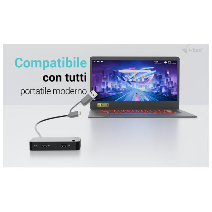 I-tec Hub KVM Universale 2x USB-C 2x USB-A 3.0