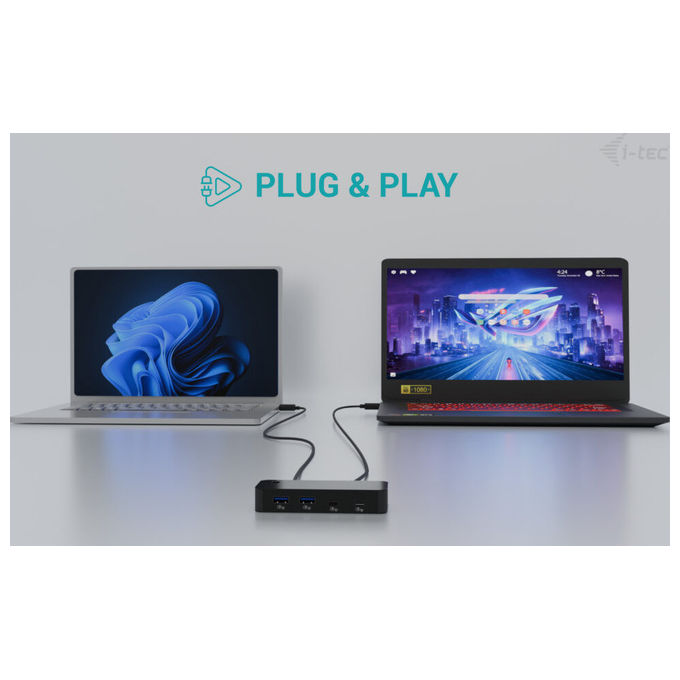 I-tec Hub KVM Universale 2x USB-C 2x USB-A 3.0