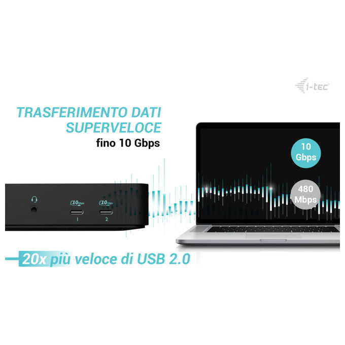 I-tec Docking station USB-C Triple Display 4K alimentazione 100W