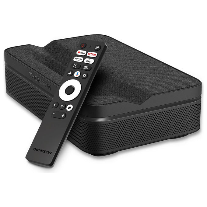 Thomson PG55B Sirius Proiettore Laser RGB Smart Ottica Ultra-Corta Full HD 1080p 600 ANSI Google TV HDR10+ Batteria colore Nero