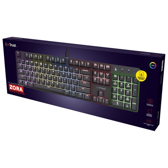 Trust GXT 871 Zora Tastiera Gaming Meccanica Italiana Nera