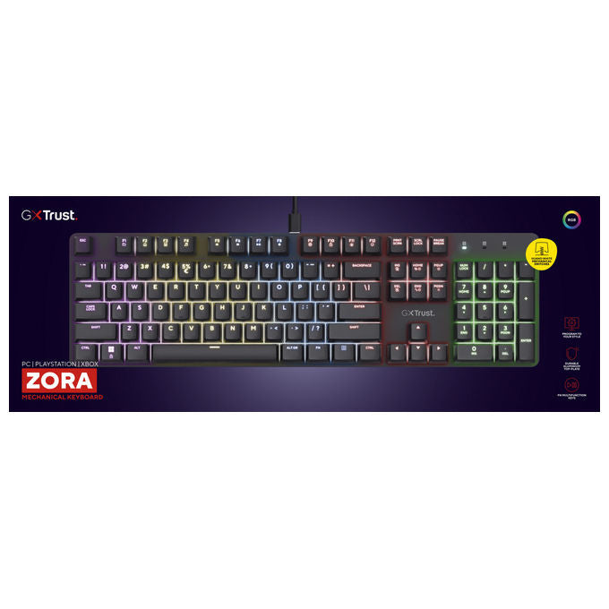 Trust GXT 871 Zora Tastiera Gaming Meccanica Italiana Nera