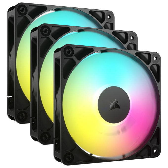 Corsair RS120 ARGB Ventola per PC 12cm, Nero, Pacco da 3