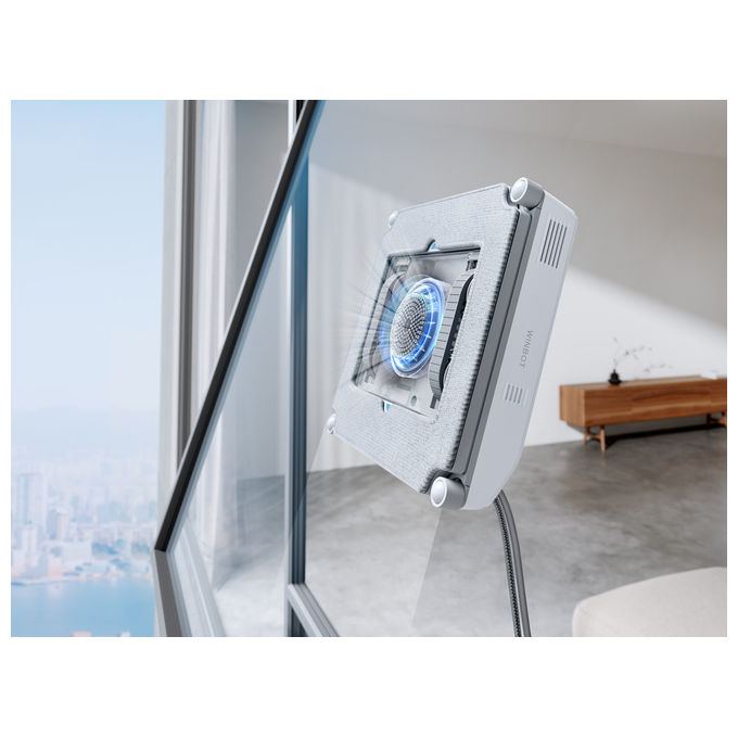 Ecovacs WG841-01TD WINBOT Mini Robot Lavavetri WIN-SLAM 3.0 autonomia 60 min 3 modalita' pulizia colore Grigio Bianco