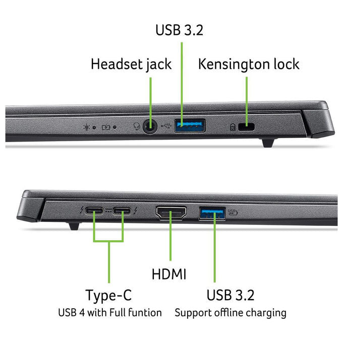 Acer Notebook Aspire 14 AI A14 52M 5067 Intel Core Ultra 5 16GB RAM 512GB SSD 14 pollici OLED Grigio colore Grigio