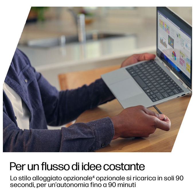 HP AD3D9ET EliteBook 8 Flip G1i Notebook 2 in 1 13.3'' Touch Intel Core Ultra 5 225U 16GB 512GB SSD Windows 11 Pro colore Argento