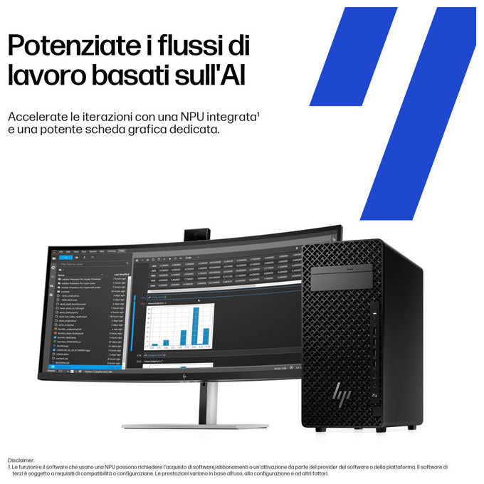 HP A40PJET Z2 Tower G1i Workstation Desktop Intel Core Ultra 9 285K 32 GB DDR5 1 TB SSD Windows 11 Pro colore Nero