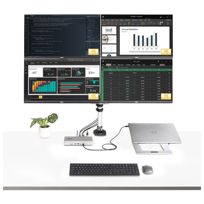 StarTech Docking Station Thunderbolt 4 Multi Monitor 2xHDMI 2xDisplayPort Grigio