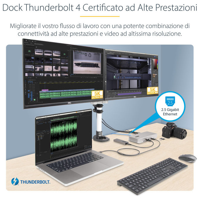 StarTech Docking Station Thunderbolt 4 Multi Monitor 2xHDMI 2xDisplayPort Grigio