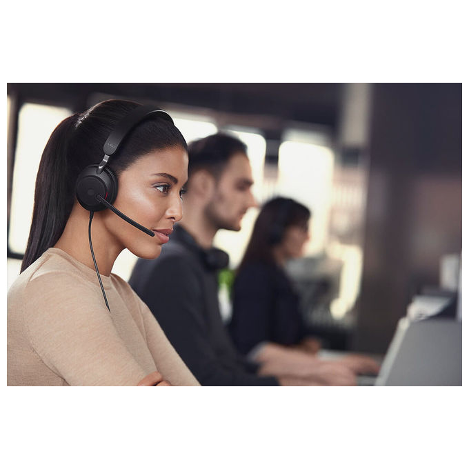 Jabra Evolve2 40 SE Cuffie Biauricolari Cablate Nere