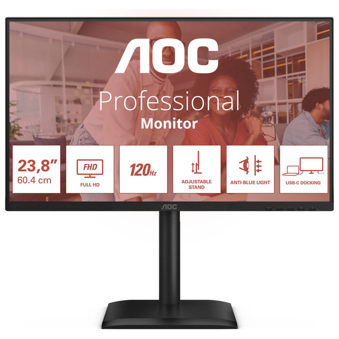 Aoc 24E4Cv Monitor Pc 23.8'' Full Hd Led Nero
