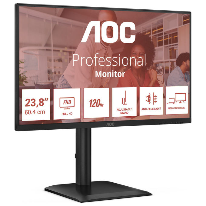 Aoc 24E4Cv Monitor Pc 23.8'' Full Hd Led Nero