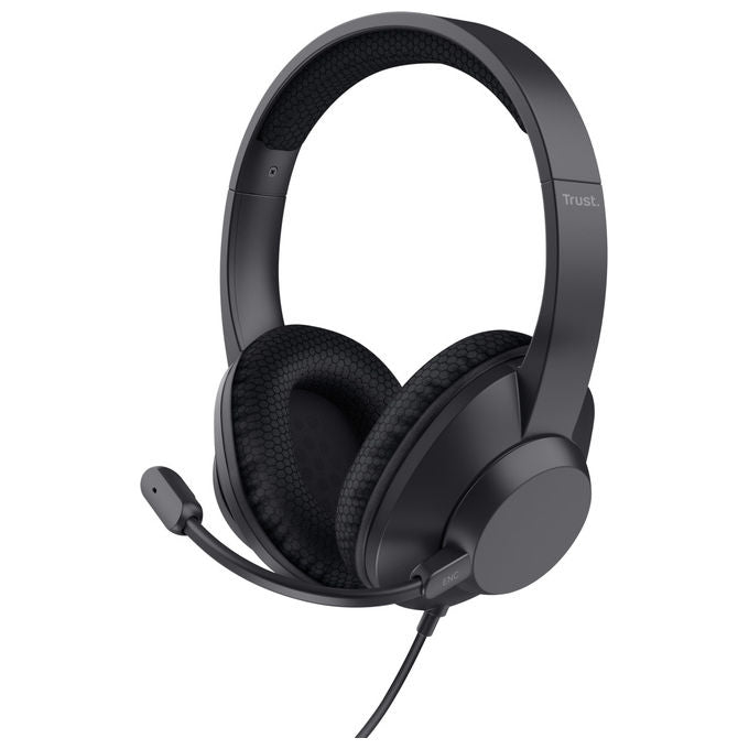 Trust 25462 Ayda Max Cuffie a Padiglione Cablate USB Type-C USB Type-A Microfono ENC Cuscinetti Ecopelle colore Nero