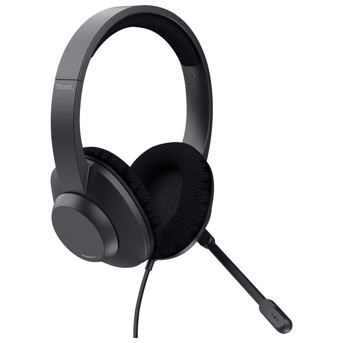 Trust 25462 Ayda Max Cuffie a Padiglione Cablate USB Type-C USB Type-A Microfono ENC Cuscinetti Ecopelle colore Nero