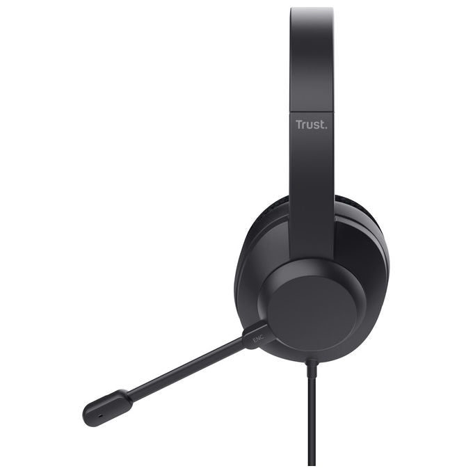 Trust 25462 Ayda Max Cuffie a Padiglione Cablate USB Type-C USB Type-A Microfono ENC Cuscinetti Ecopelle colore Nero