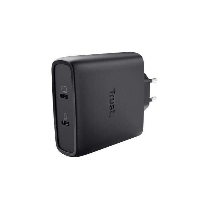 Trust 25527 Maxo Caricabatteria USB-C GaN 2 Porte 100W Ricarica Rapida Power Delivery 3.0 PPS colore Nero