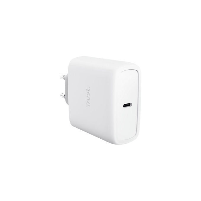 Trust Caricabatteria USB-C GaN 65W Ricarica Rapida con Cavo 2m Bianco