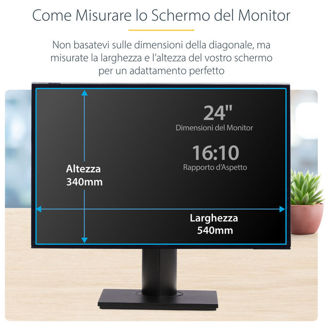 StarTech.com Filtro Privacy Monitor 24'' 16:10 Acrilico Lucido