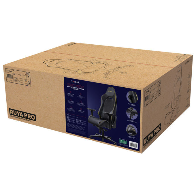 Trust GXT 721 Ruya Pro Sedia Gaming Universale braccioli 4D supporto lombare regolabile pistone classe 4 150 Kg colore Nero