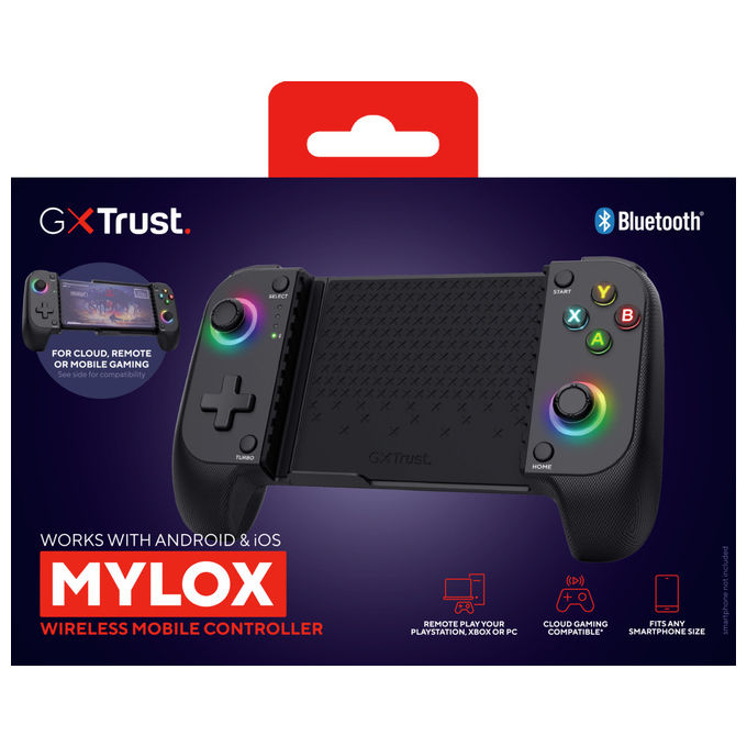 Trust GXT 735 Mylox Gamepad Bluetooth Nero per Android iOS