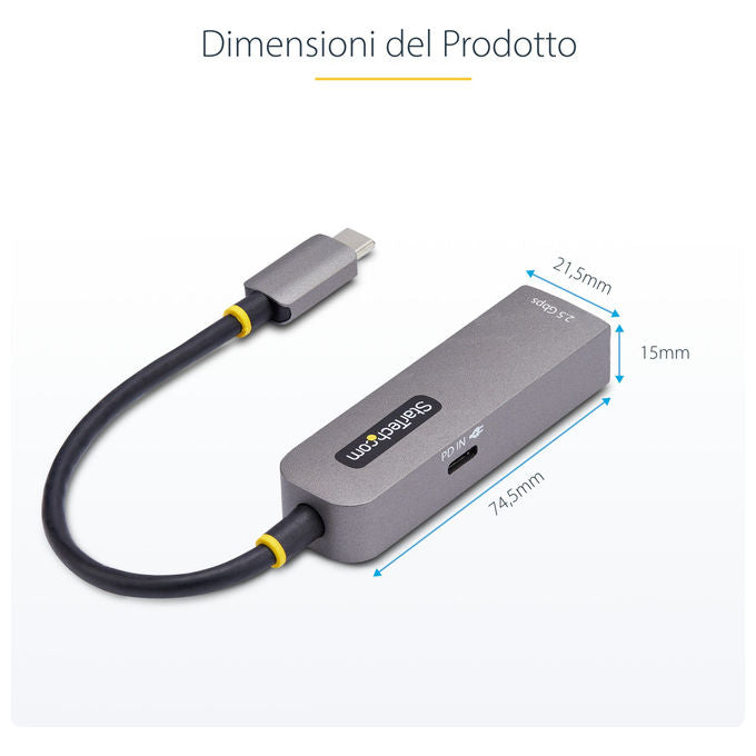 Startech.Com Adattatore Ethernet Usb-C 2.5GbE Thunderbolt Compatibile