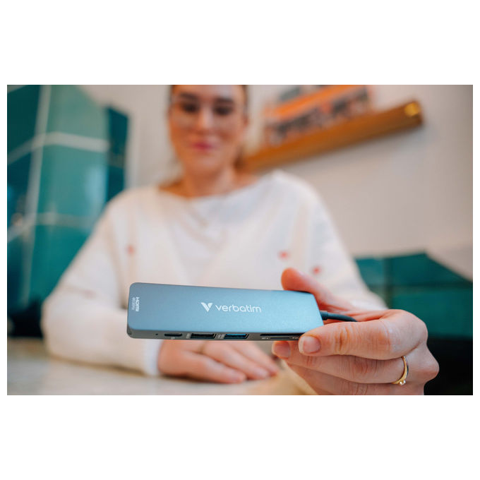 Verbatim Hub USB-C 3.2 Gen 1 Grigio con HDMI e Lettore Schede