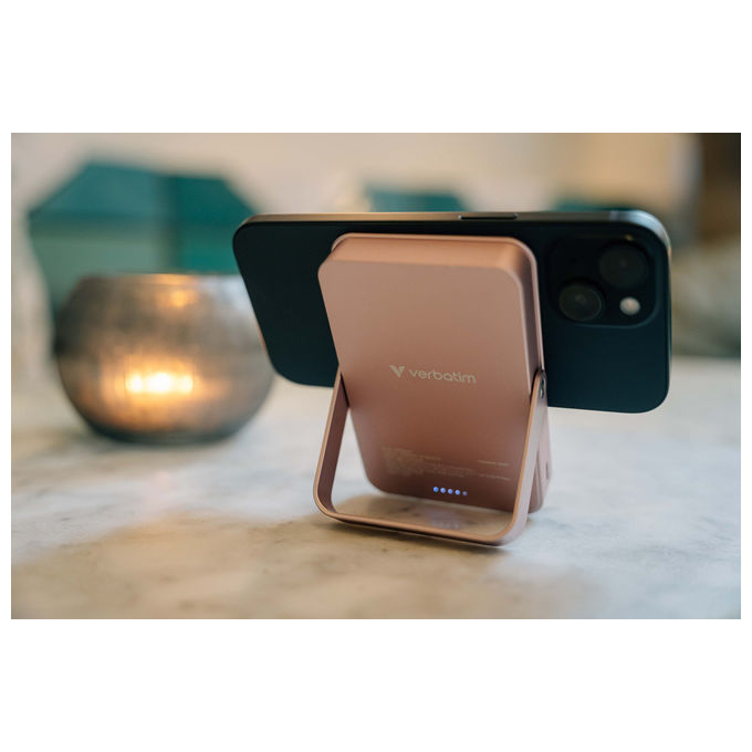 Verbatim Power Bank 10000 mAh Magnetico Wireless con Ricarica Rapida Nero