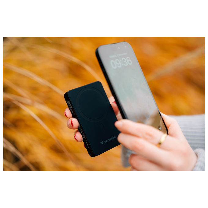 Verbatim Power Bank 10000 mAh Ricarica Wireless Nero