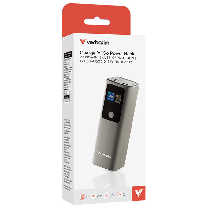 Verbatim Power Bank 27000mAh Grigio
