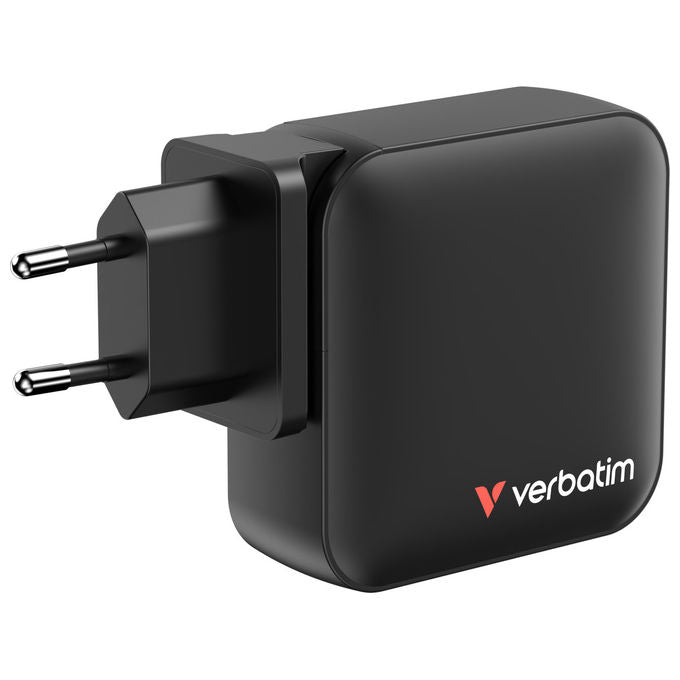 Verbatim 32216 Mini GaN Charger Caricabatterie 165W 4 Porte USB-C USB-A Ricarica Rapida PD 3.1 QC 3.0 colore Nero