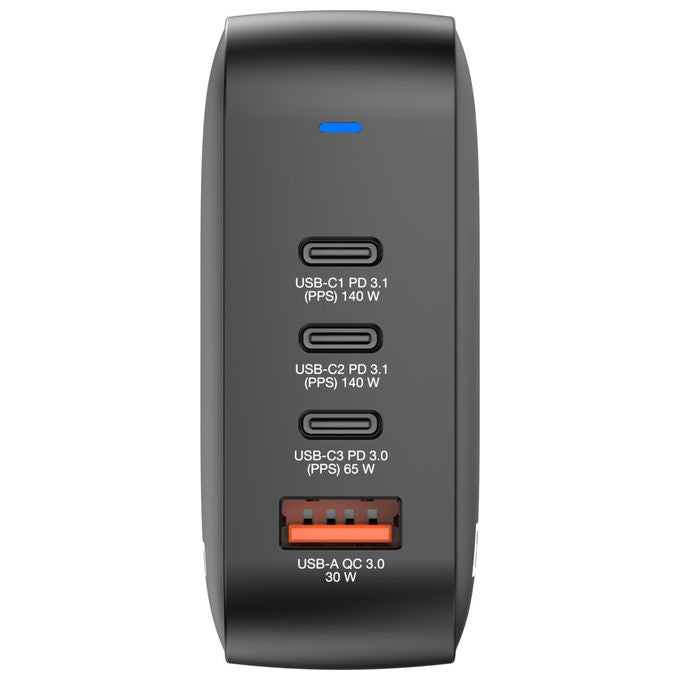 Verbatim 32216 Mini GaN Charger Caricabatterie 165W 4 Porte USB-C USB-A Ricarica Rapida PD 3.1 QC 3.0 colore Nero