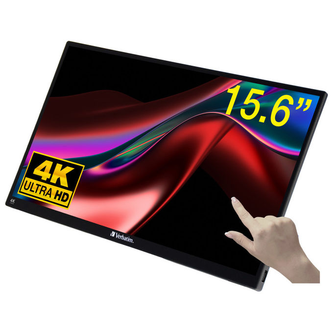 Verbatim Monitor 15.6'' 4K Ultra HD Touchscreen Nero